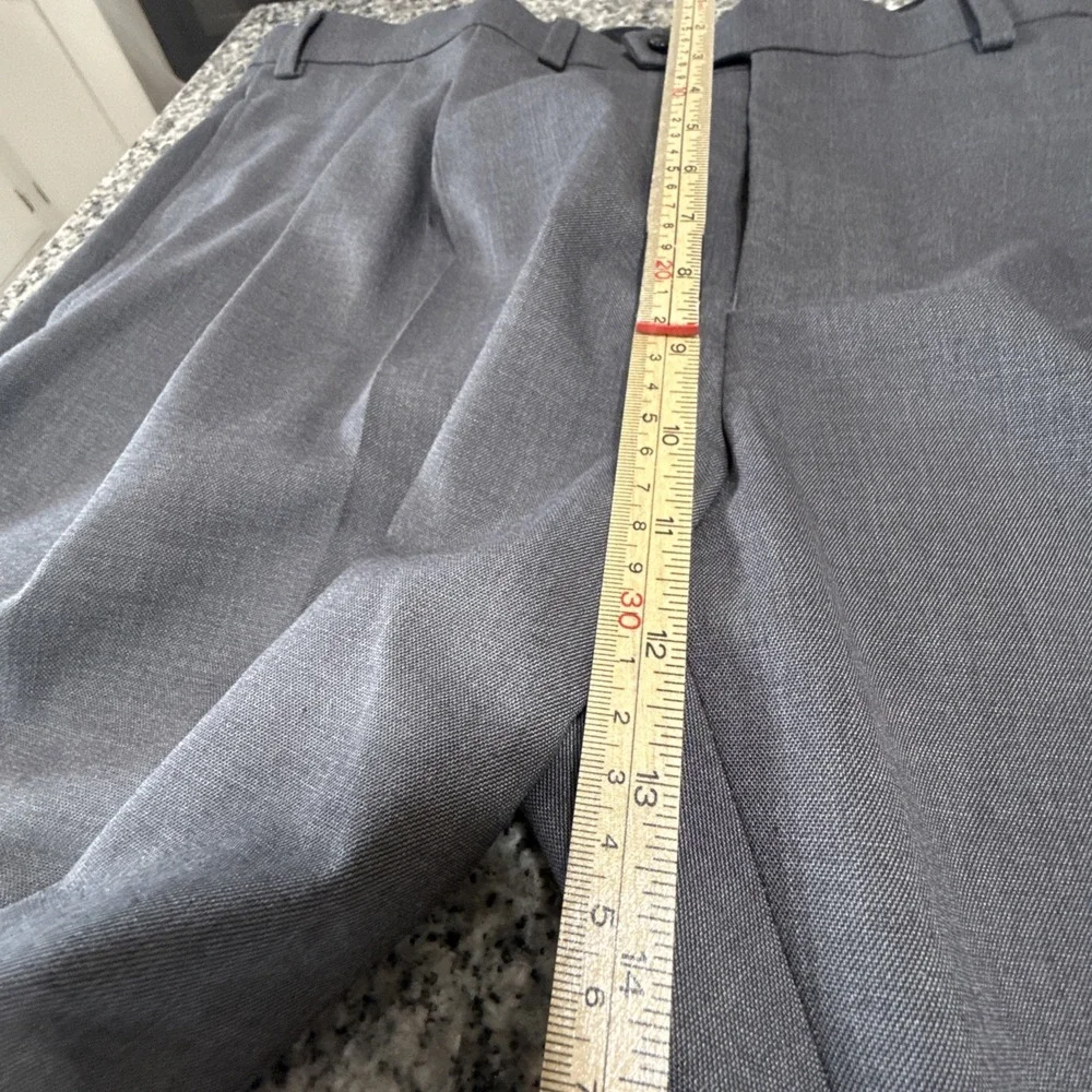 Lauren Ralph Lauren Mens 40x30 Medium Grey Pleated Cuffed Pants Poly Blend